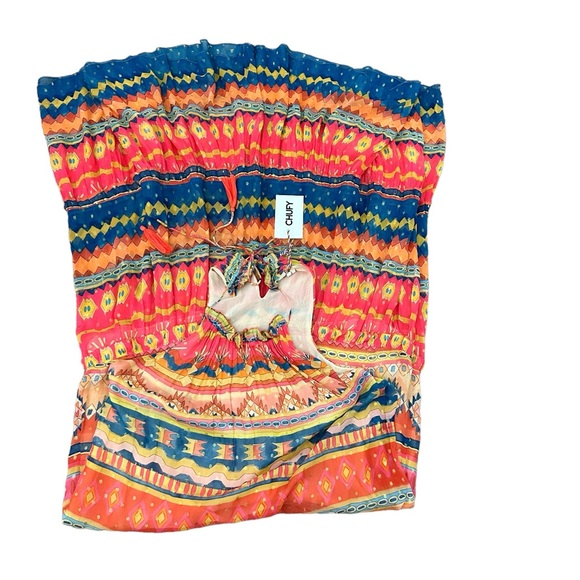 NWT Chufy Memories of Peru Mancora Viscose Lurex Chiffon Maxi Dress Size XS - Picture 10 of 13